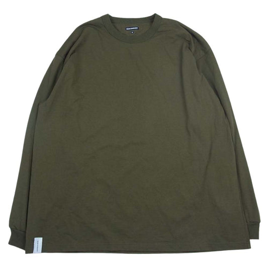 DESCENDANT ディセンダント ロゴ ロングスリーブ Tシャツ ロンT 長袖 Tシャツ カーキ系 3【中古】