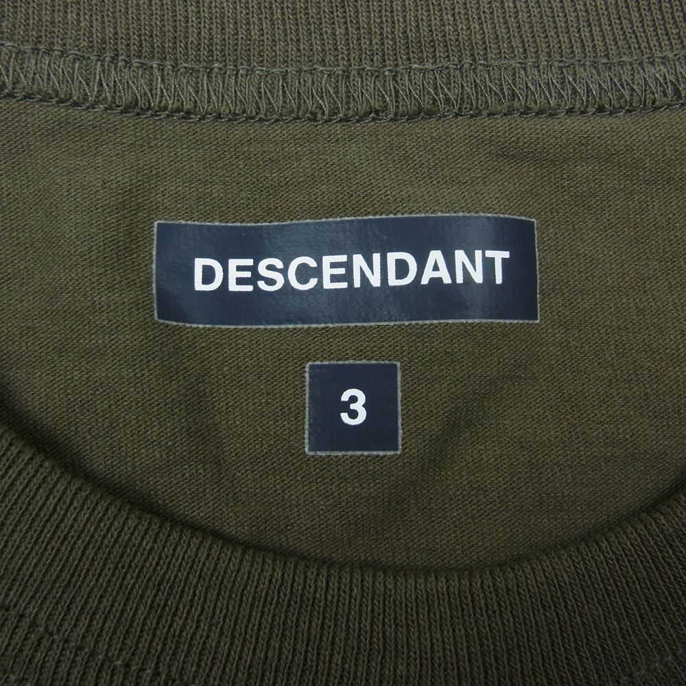 DESCENDANT ディセンダント ロゴ ロングスリーブ Tシャツ ロンT 長袖 Tシャツ カーキ系 3【中古】
