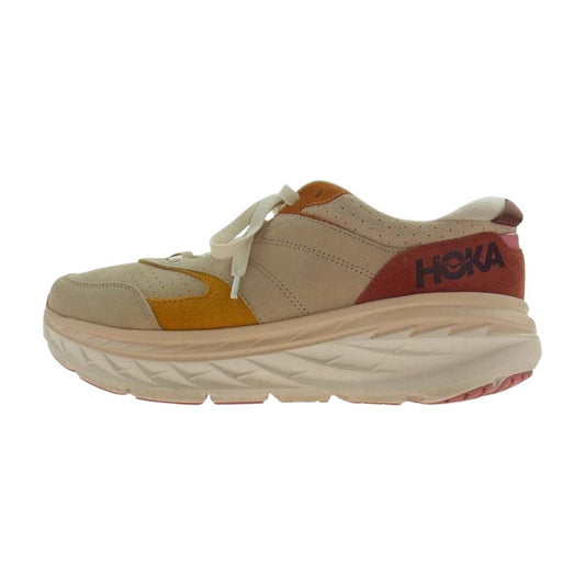 HOKA ONE ONE ホカ オネオネ 1124631 BONDI L SUEDE ボンダイ スエード ロー カット スニーカー　 ベージュ系 28.5cm【中古】