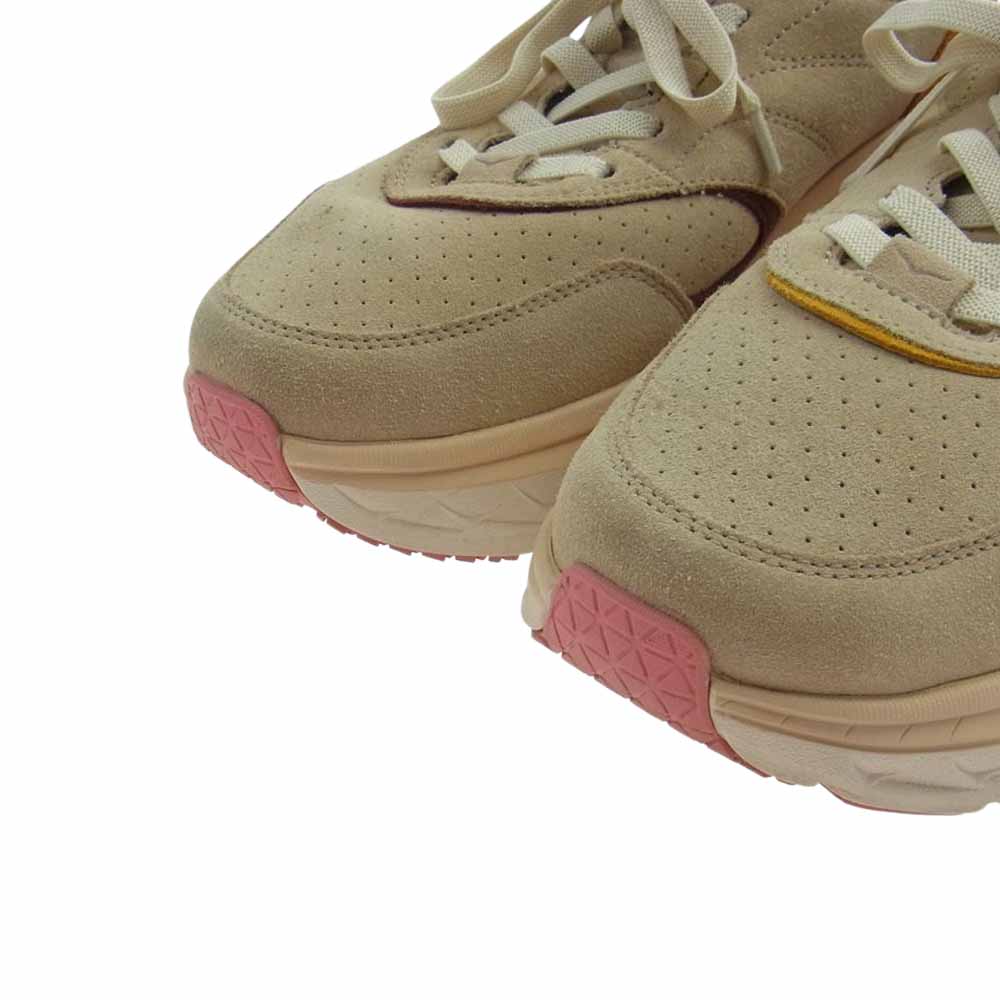 HOKA ONE ONE ホカ オネオネ 1124631 BONDI L SUEDE ボンダイ スエード ロー カット スニーカー　 ベージュ系 28.5cm【中古】