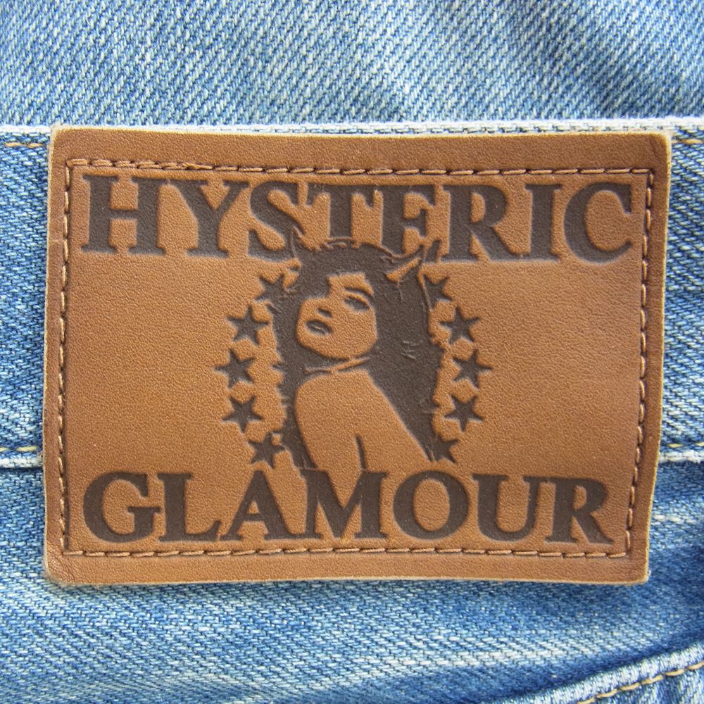 HYSTERIC GLAMOUR ヒステリックグラマー 02213AP20 VIXEN GIRL 刺繍 スリム ストレート デニムパンツ インディゴブルー系 34【中古】