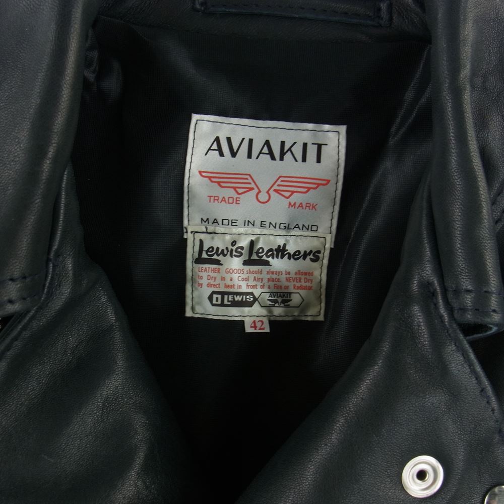 Lewis Leathers ルイスレザー 441T TIGHT FIT CYCLONE タイトフィット サイクロン ライダース ジャケット ブラック系 42【中古】