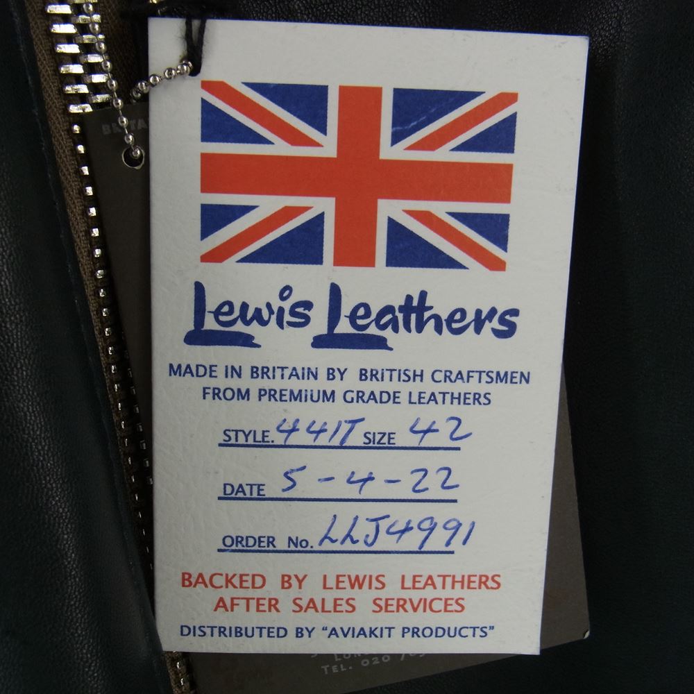 Lewis Leathers ルイスレザー 441T TIGHT FIT CYCLONE タイトフィット サイクロン ライダース ジャケット ブラック系 42【中古】