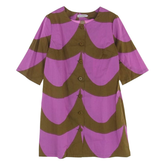 marimekko マリメッコ ノーカラー シャツ ワンピース 38【中古】
