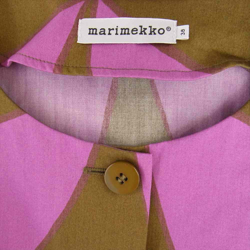 marimekko マリメッコ ノーカラー シャツ ワンピース 38【中古】