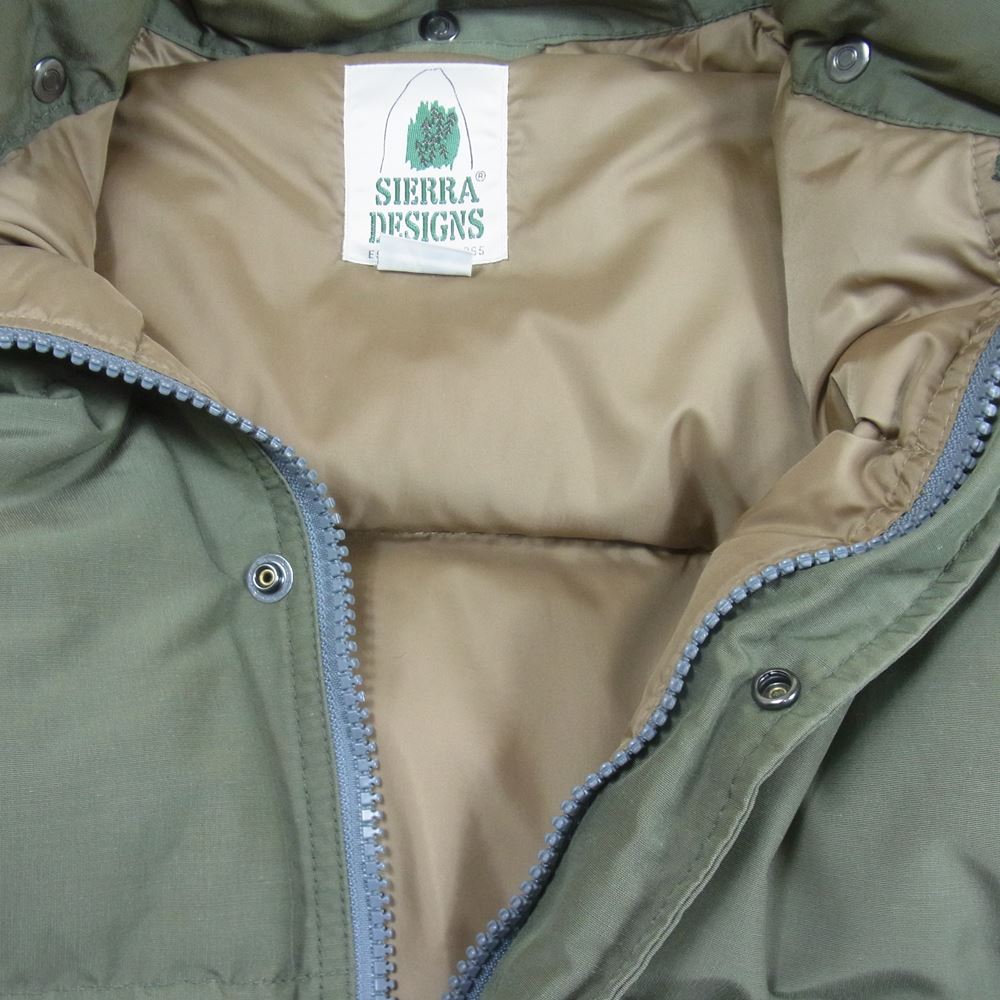 SIERRA DESIGNS シエラデザイン フード着脱可 ダウン ジャケット カーキ系 L【中古】