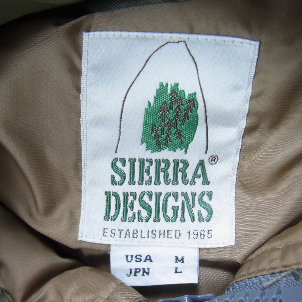 SIERRA DESIGNS シエラデザイン フード着脱可 ダウン ジャケット カーキ系 L【中古】