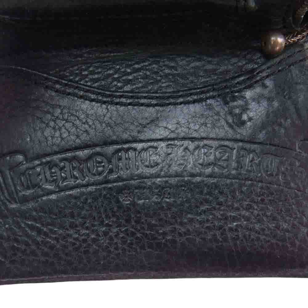 CHROME HEARTS クロムハーツ（原本無） 3FOLD 3フォールド クロスボタン レザー ウォレット 財布 ブラック系【中古】