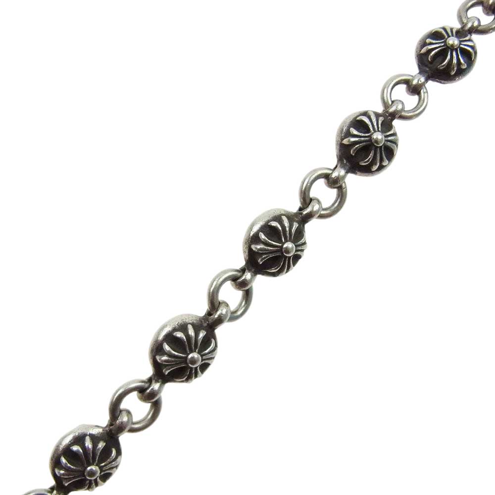 CHROME HEARTS クロムハーツ（原本有） BALL LONG-T 2クリップ ロング クロスボール ウォレットチェーン シルバー系【中古】