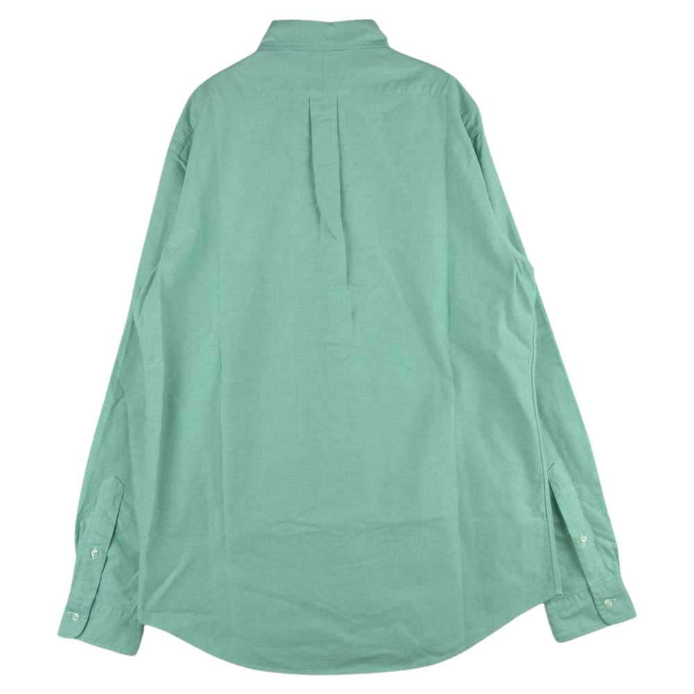 POLO RALPH LAUREN ポロ・ラルフローレン ボタンダウン オックスフォード 長袖 シャツ 刺繍 ロゴ ライトグリーン系 M【中古】