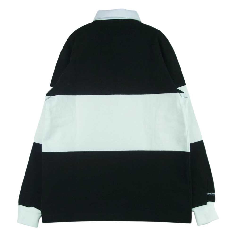 Barbarian バーバリアン ボーダー ラガー 長袖 シャツ コットン カナダ製 ブラック系 ホワイト系 M【中古】