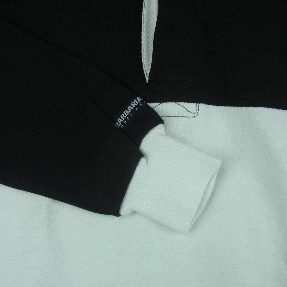 Barbarian バーバリアン ボーダー ラガー 長袖 シャツ コットン カナダ製 ブラック系 ホワイト系 M【中古】