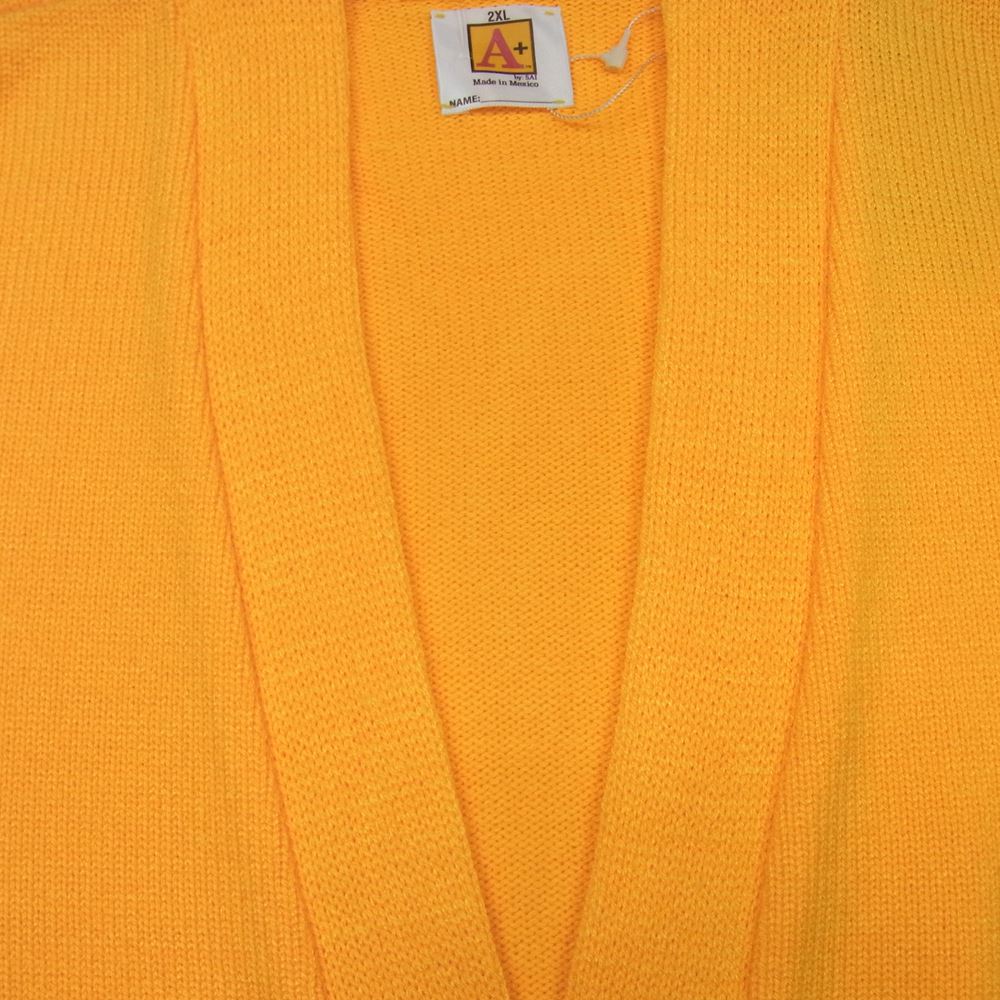 エープラス バイ サイ アクリル カーディガン メキシコ製 イエロー系 2XL【新古品】【未使用】【中古】