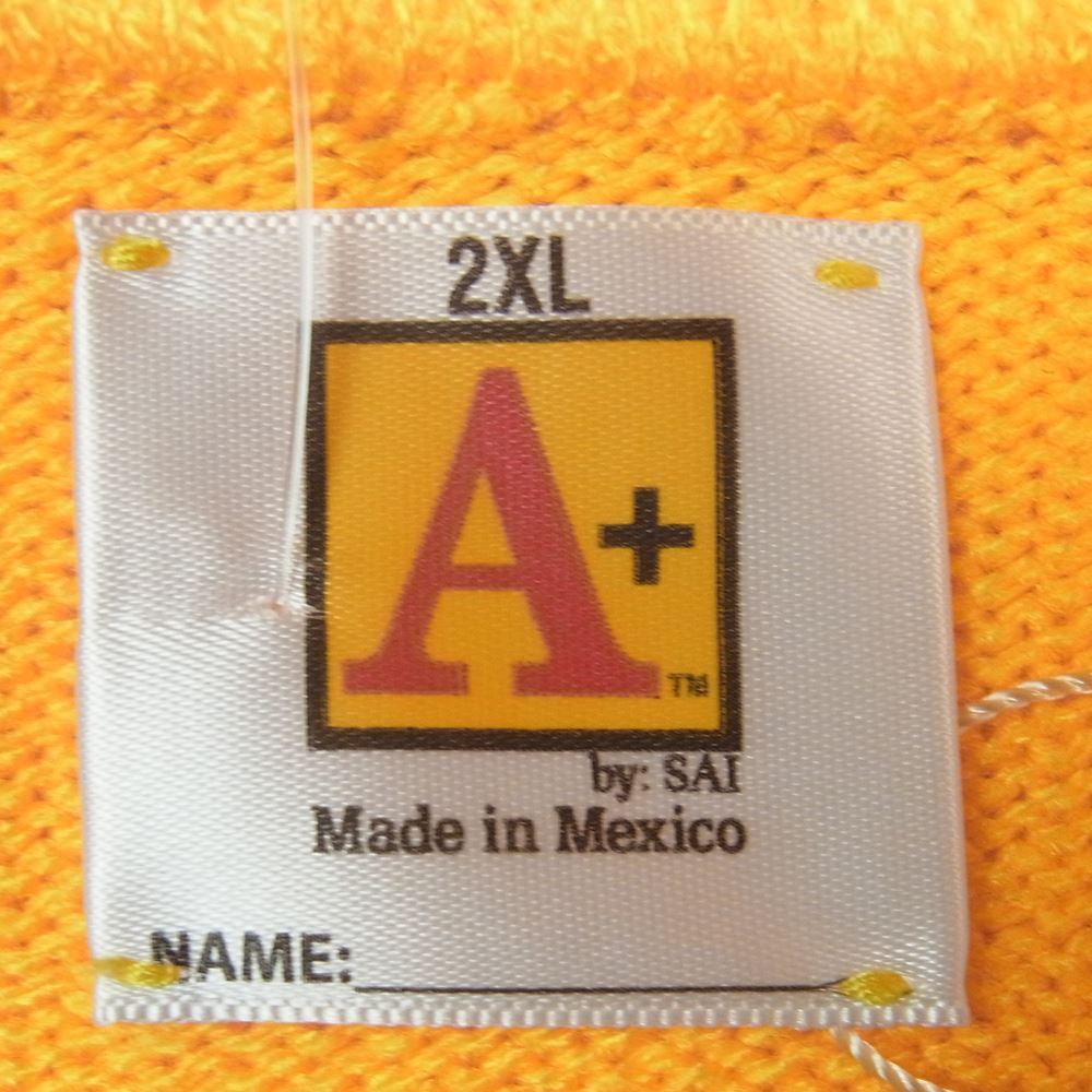 エープラス バイ サイ アクリル カーディガン メキシコ製 イエロー系 2XL【新古品】【未使用】【中古】