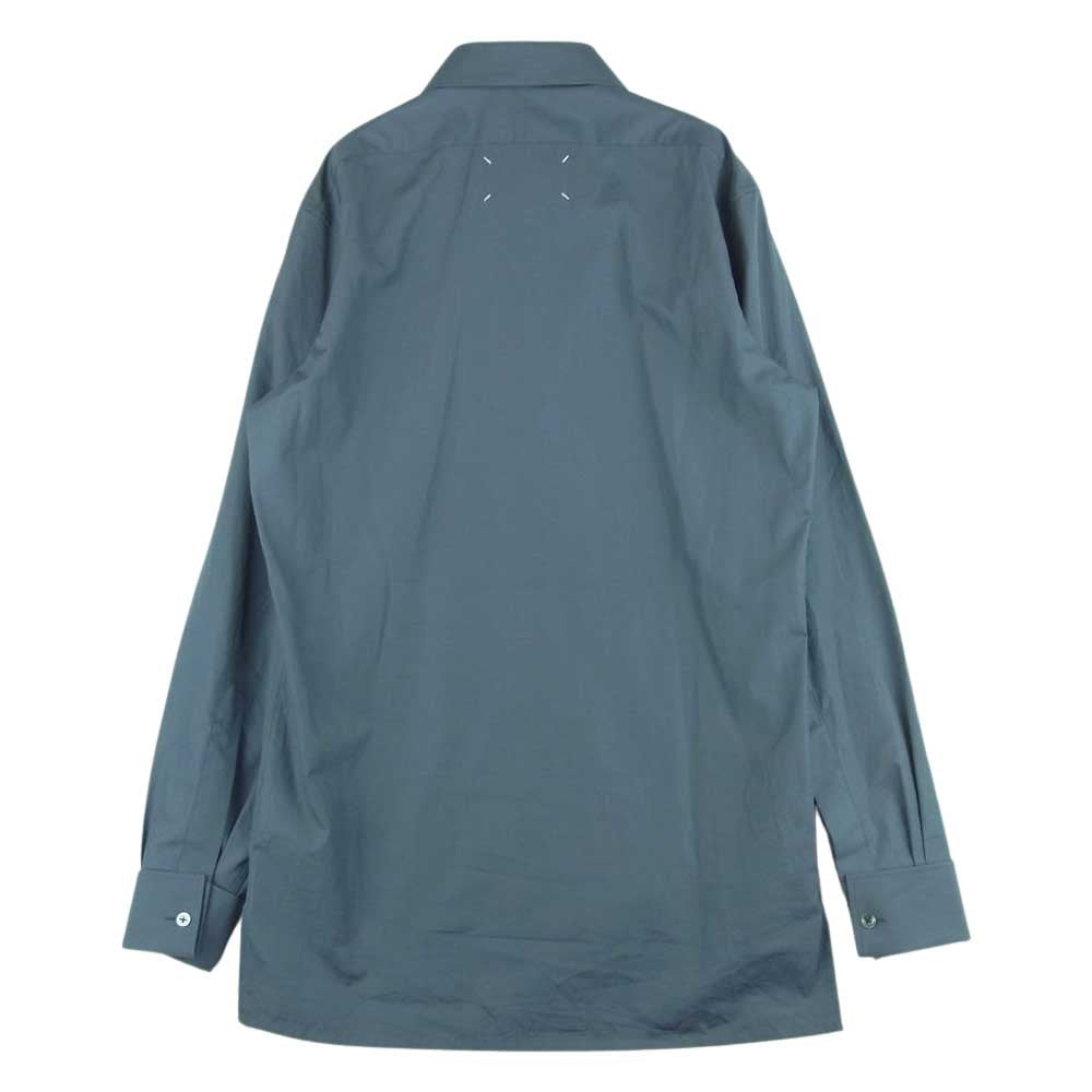MAISON MARGIELA メゾンマルジェラ 10ライン 21AW S50DL0482 クラシックカラー ポプリン ダブルカフス 長袖 シャツ グレー系 38【中古】
