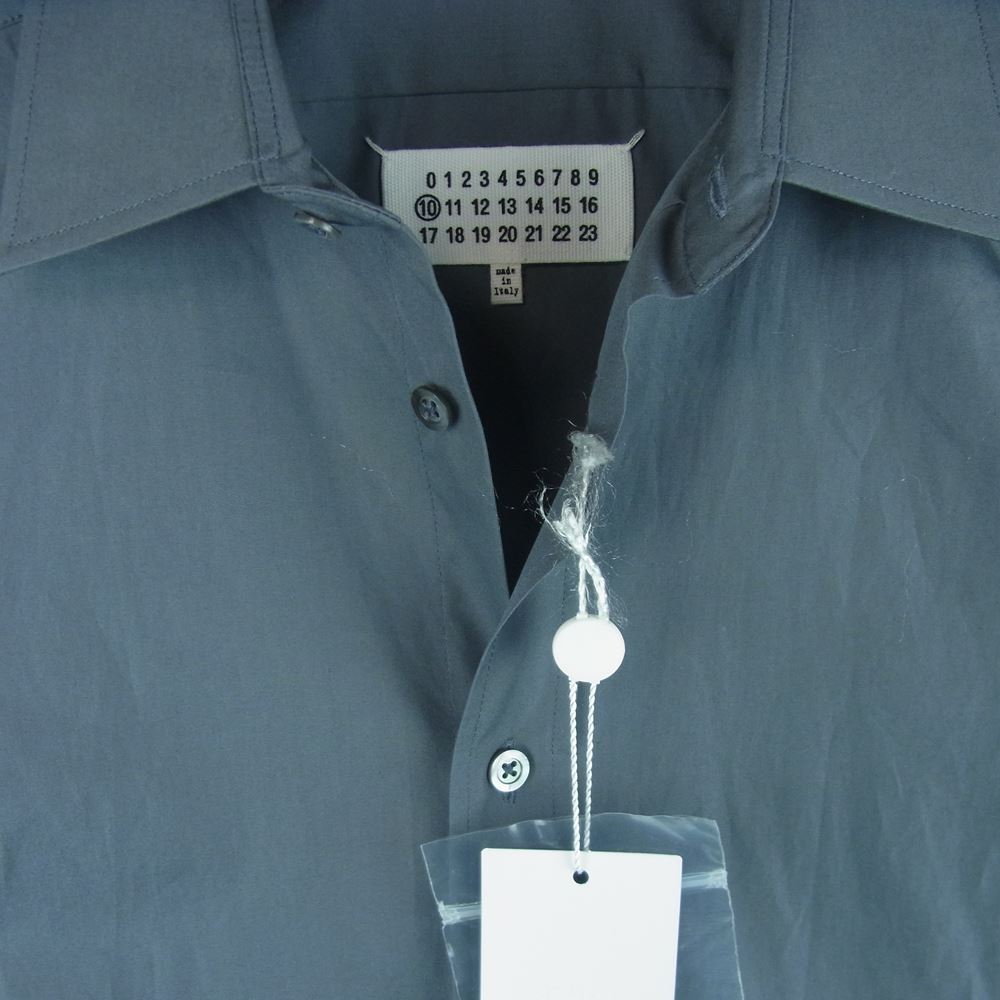 MAISON MARGIELA メゾンマルジェラ 10ライン 21AW S50DL0482 クラシックカラー ポプリン ダブルカフス 長袖 シャツ グレー系 38【中古】