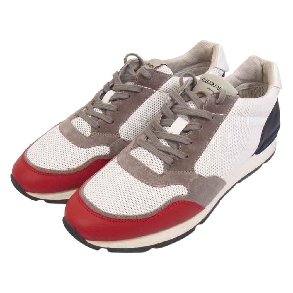 GIORGIO ARMANI ジョルジオアルマーニ X2X037  スエード レザー スニーカー マルチカラー系 8.5【中古】