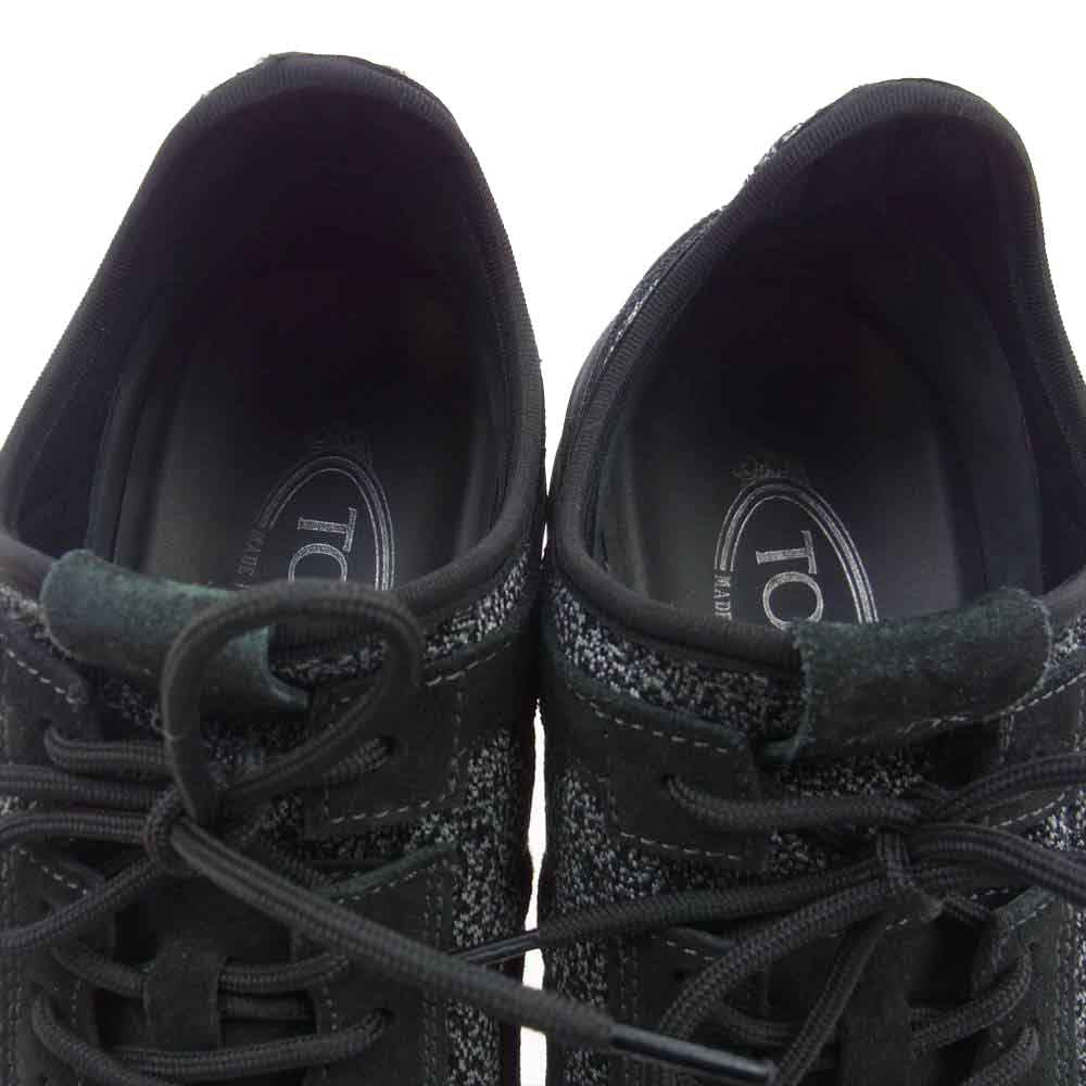 TOD’S トッズ ALLACCIATO NEOPRENE N.SPORTIVO 69A スエード ネオプレン スニーカー ブラック系 8.5【中古】