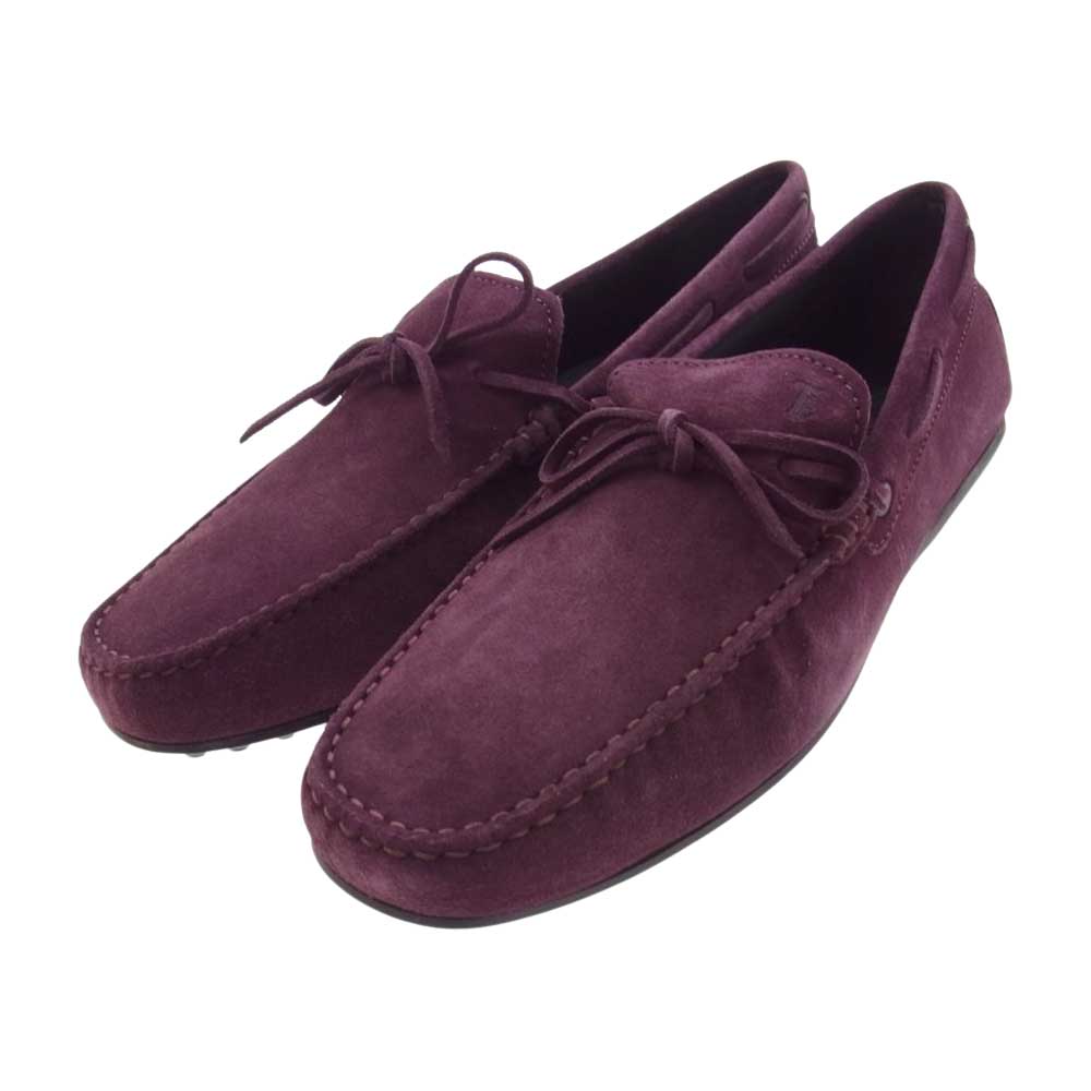 TOD’S トッズ LACCETTO CITY GOMMINO スエード ドライビング シューズ パープル系 9【中古】