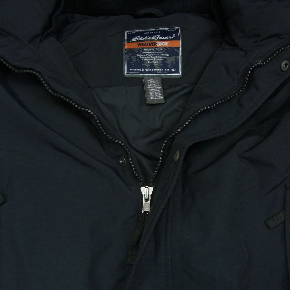 Eddie Bauer エディー・バウアー ナイロン ダウン コート 中国製 ブラック系 L【中古】