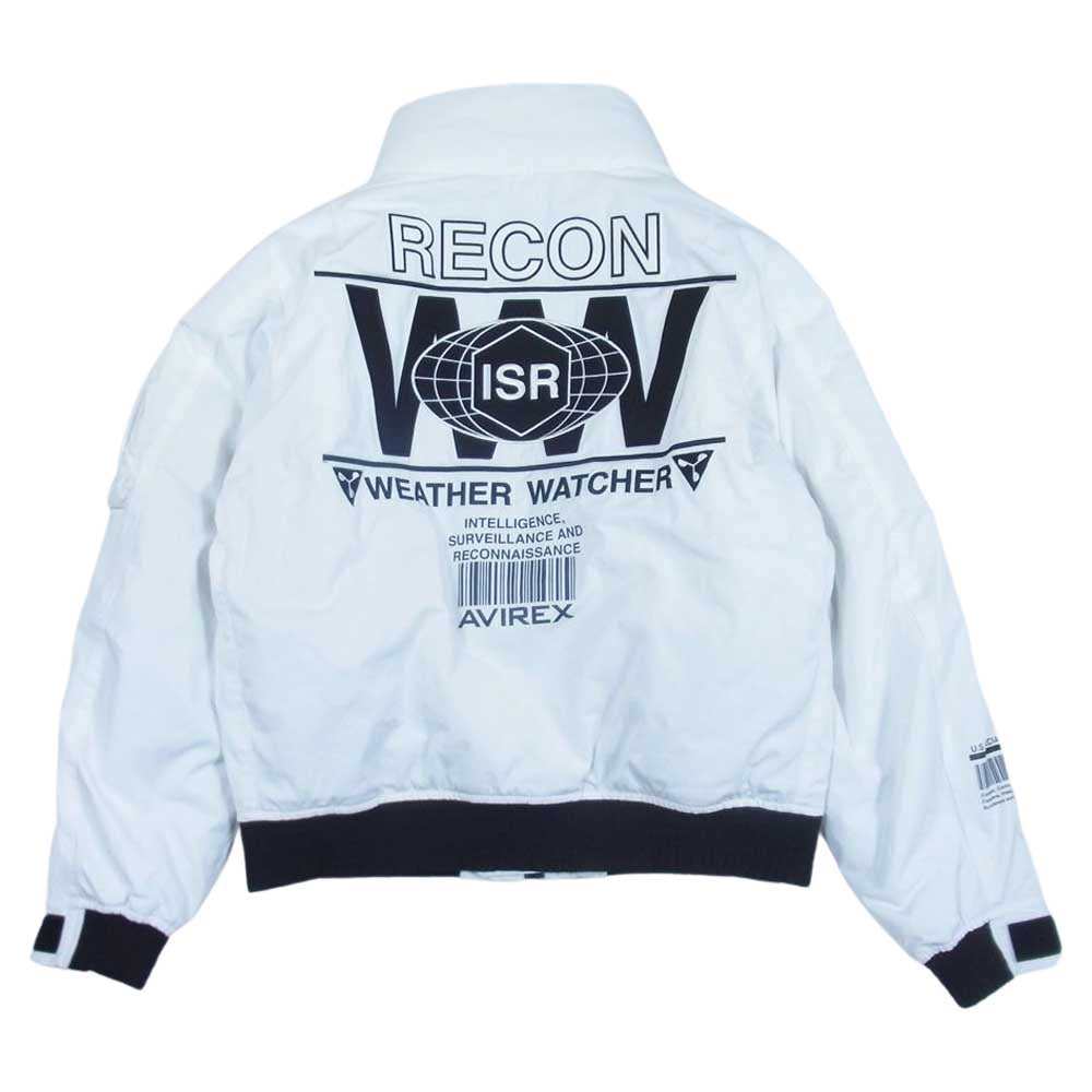 AVIREX アヴィレックス FLIGHT JACKET WEATHER WATCHER /AF フライト ジャケット ウェザーウォッチャー ホワイト系 M【中古】