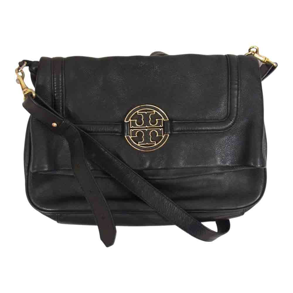 トリーバーチ レザー ショルダー バッグ ブラック系【中古】