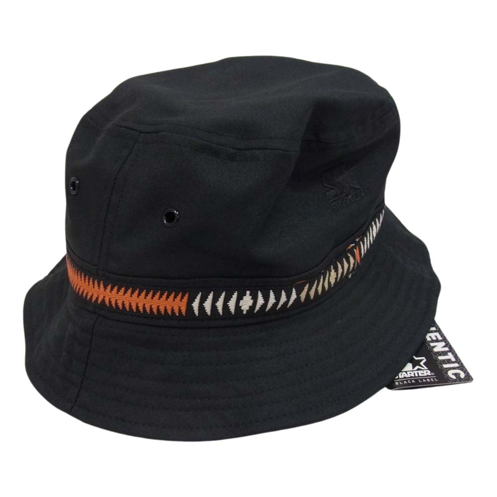 マルセロ バーロン x STARTER スターター CROSS TAPE BUCKET HAT  バケット ハット ブラック系 ONE【新古品】【未使用】【中古】