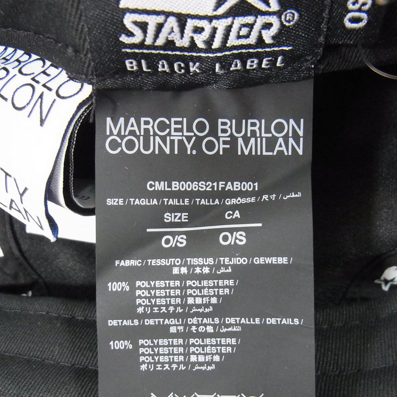 マルセロ バーロン x STARTER スターター CROSS TAPE BUCKET HAT  バケット ハット ブラック系 ONE【新古品】【未使用】【中古】