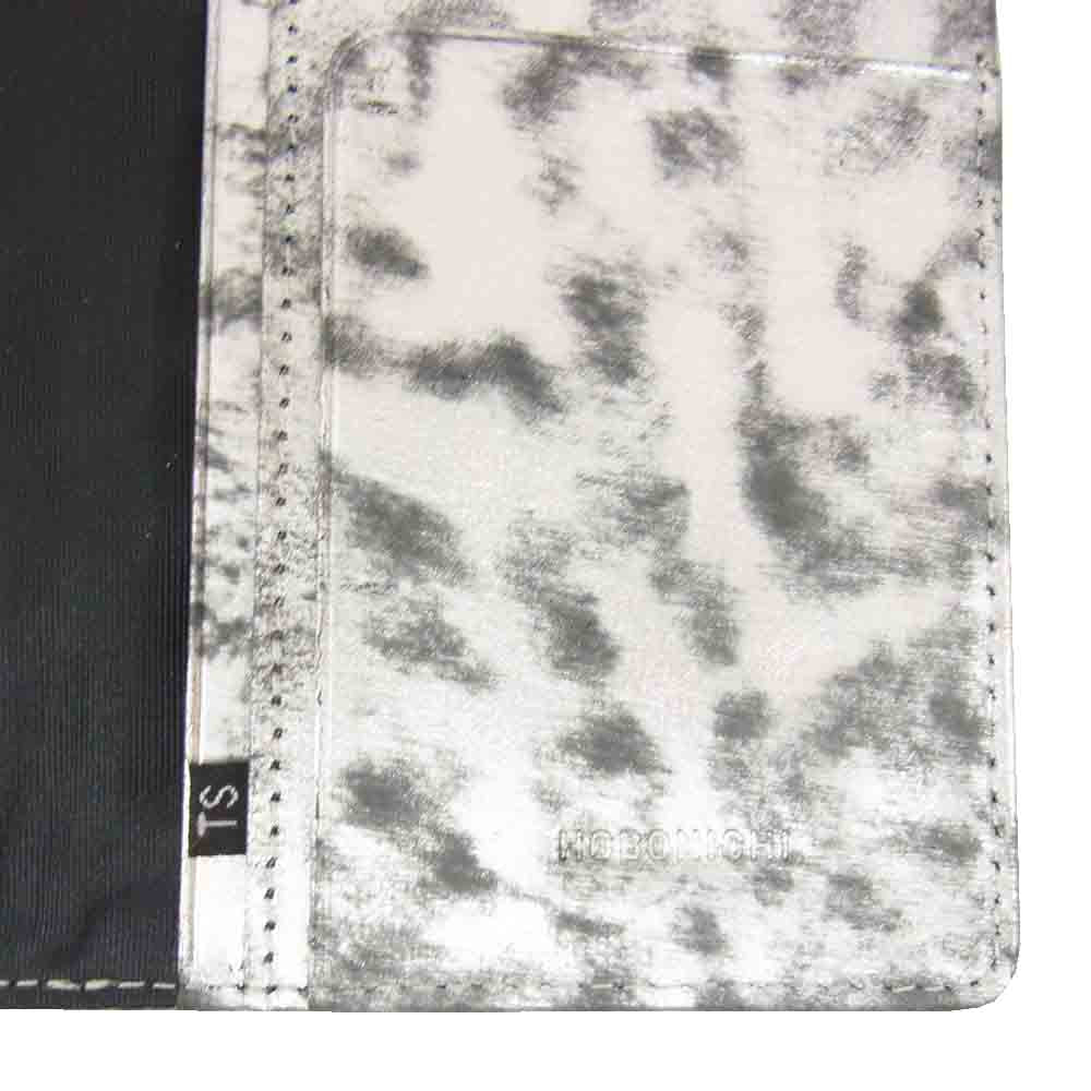 ほぼ日手帳 カズン バタフライストッパー Black Domopack ヌメ革 レザー 手帳カバー A6 シルバー系【新古品】【未使用】【中古】