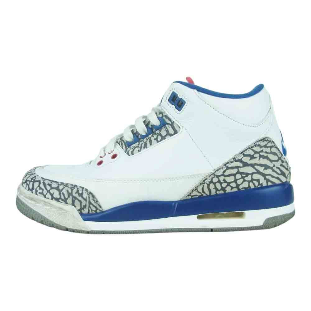 NIKE ナイキ 854261-106 Nike GS Air Jordan 3 Retro スニーカー 中国製 ホワイト系 グレー系 ブルー系 24cm【中古】