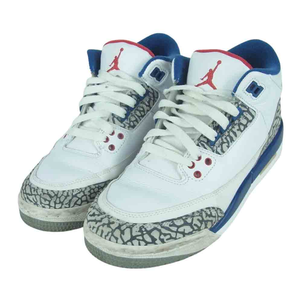NIKE ナイキ 854261-106 Nike GS Air Jordan 3 Retro スニーカー 中国製 ホワイト系 グレー系 ブルー系 24cm【中古】