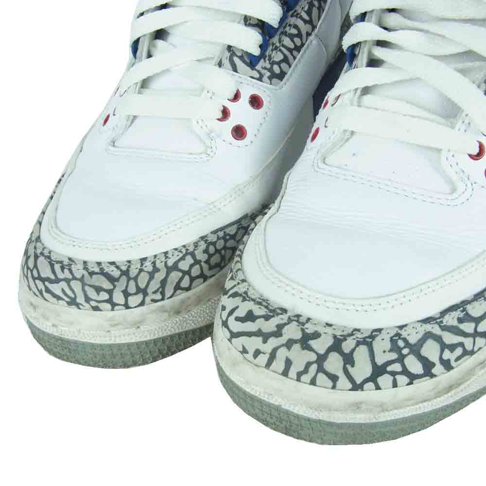 NIKE ナイキ 854261-106 Nike GS Air Jordan 3 Retro スニーカー 中国製 ホワイト系 グレー系 ブルー系 24cm【中古】