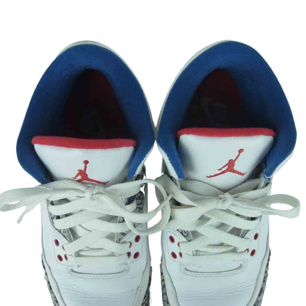 NIKE ナイキ 854261-106 Nike GS Air Jordan 3 Retro スニーカー 中国製 ホワイト系 グレー系 ブルー系 24cm【中古】