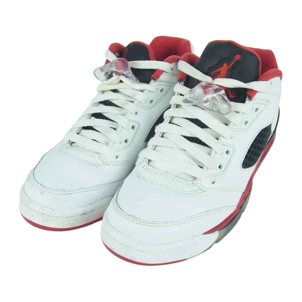 NIKE ナイキ 314338-101 AIR JORDAN V RETRO LOW GS エア ジョーダン 5 レトロ GS スニーカー ホワイト系 レッド系 ブラック系 24.5cm【中古】