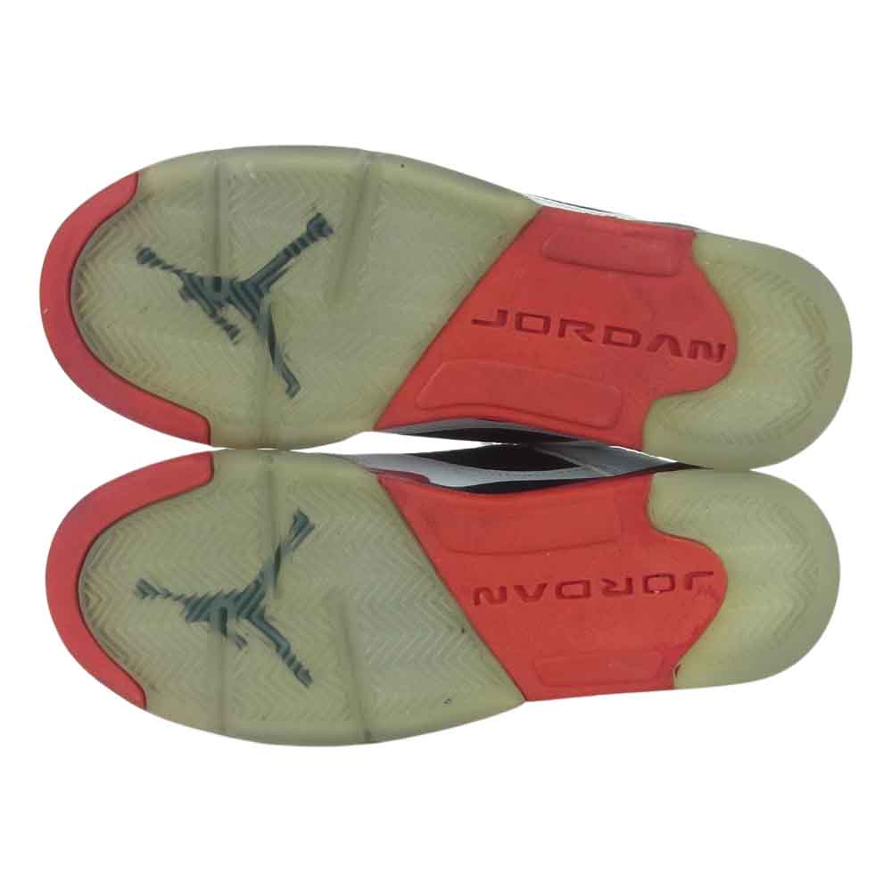 NIKE ナイキ 314338-101 AIR JORDAN V RETRO LOW GS エア ジョーダン 5 レトロ GS スニーカー ホワイト系 レッド系 ブラック系 24.5cm【中古】