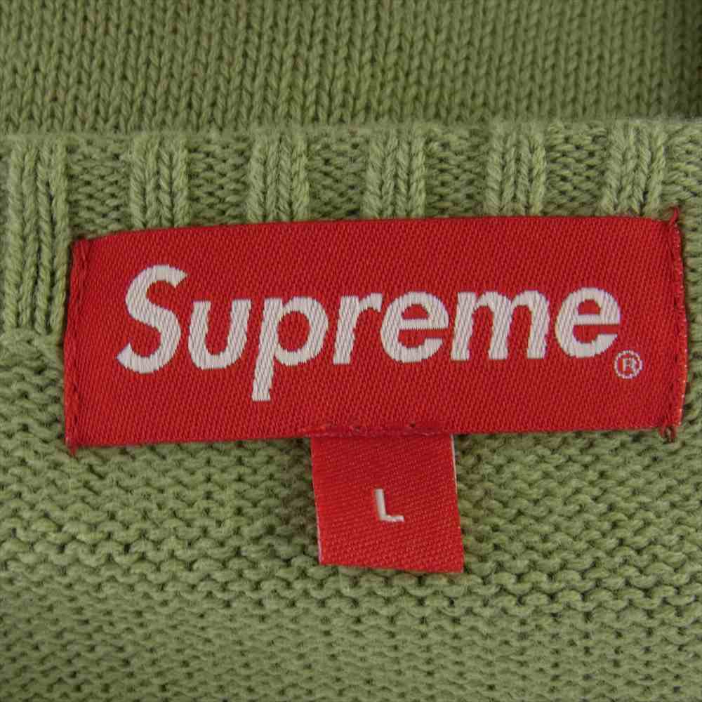 Supreme シュプリーム 22SS  Tonal Paneled Sweater トーナル パネル セーター ニット ライトグリーン系 L【極上美品】【中古】
