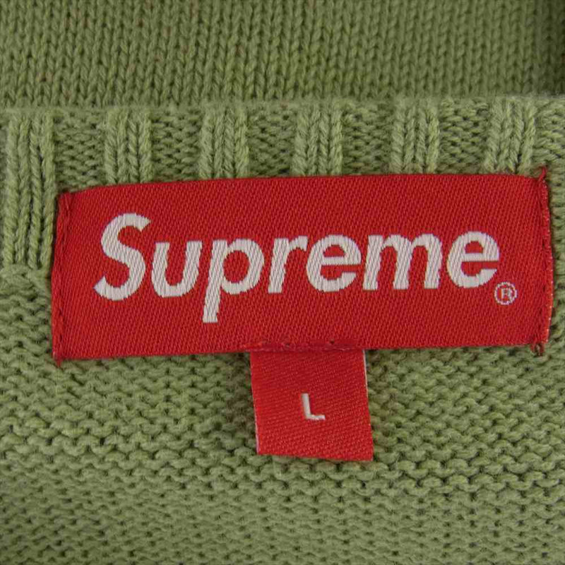 Supreme シュプリーム 22SS  Tonal Paneled Sweater トーナル パネル セーター ニット ライトグリーン系 L【極上美品】【中古】