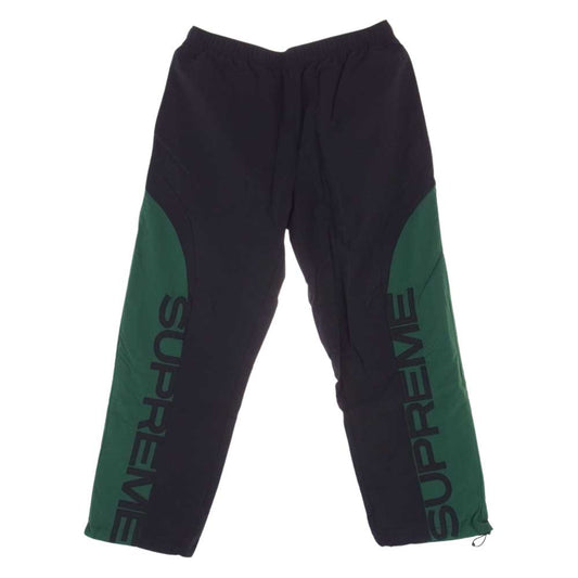 Supreme シュプリーム 22SS  Curve Track Pant カーブ ロゴ トラック パンツ ブラック系 グリーン系 M【美品】【中古】