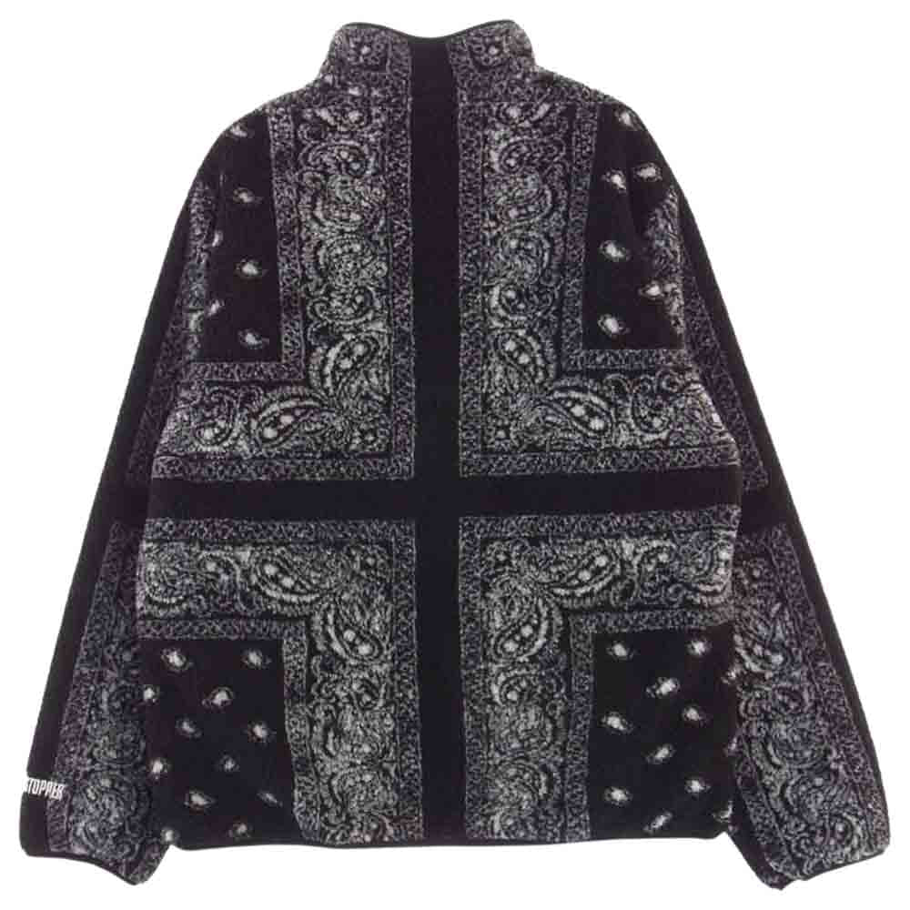 Supreme シュプリーム 19AW Reversible Bandana Fleece Jacket リバーシブル バンダナ フリース ジャケット ブルゾン ペイズリー グレー系 L【極上美品】【中古】