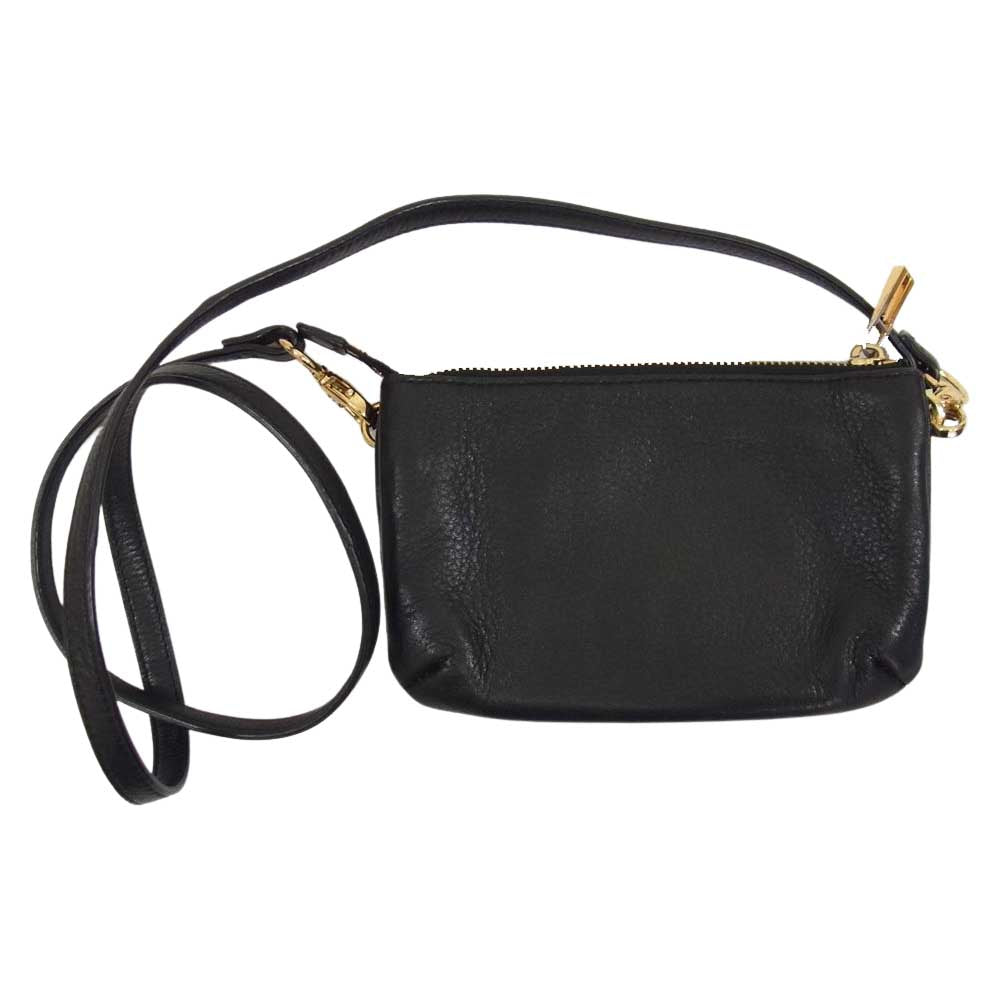 Tory Burch トリーバーチ レザー ミニ ショルダー バッグ ブラック系【中古】