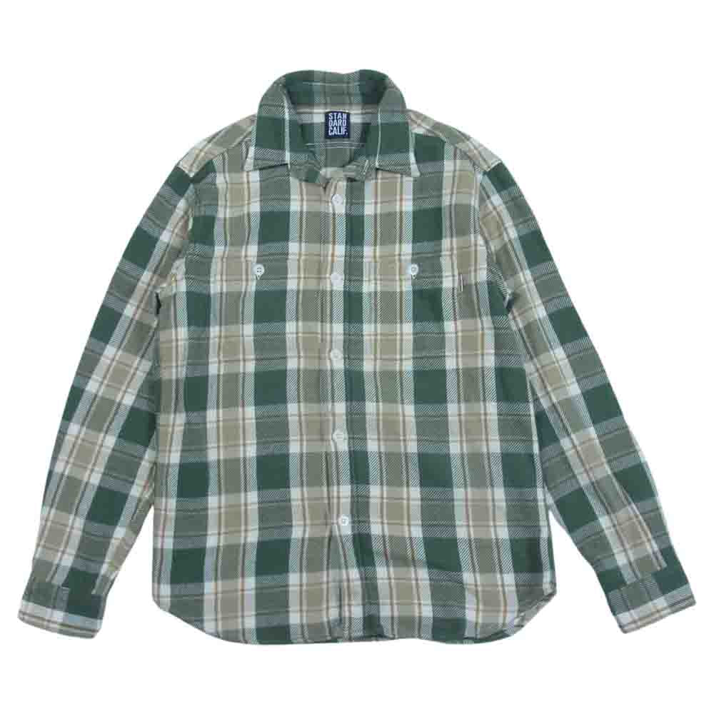 STANDARD CALIFORNIA スタンダードカリフォルニア 21AW SD Flannel Check Shirt チェック ヘビーネル シャツ グリーン系 M【中古】