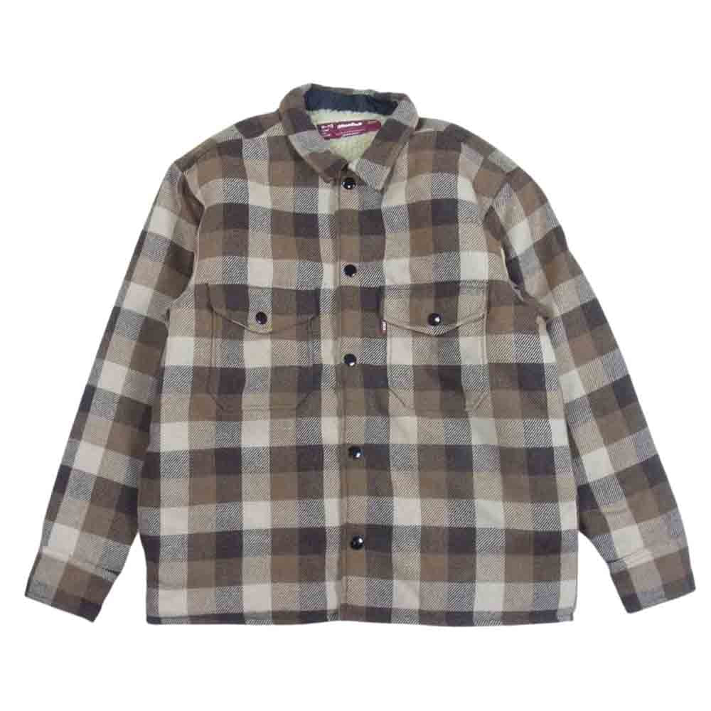 HideandSeek ハイドアンドシーク BOA CHECK CPO SHIRT JACKET ボア シャツ ジャケット ブラウン系 M【美品】【中古】