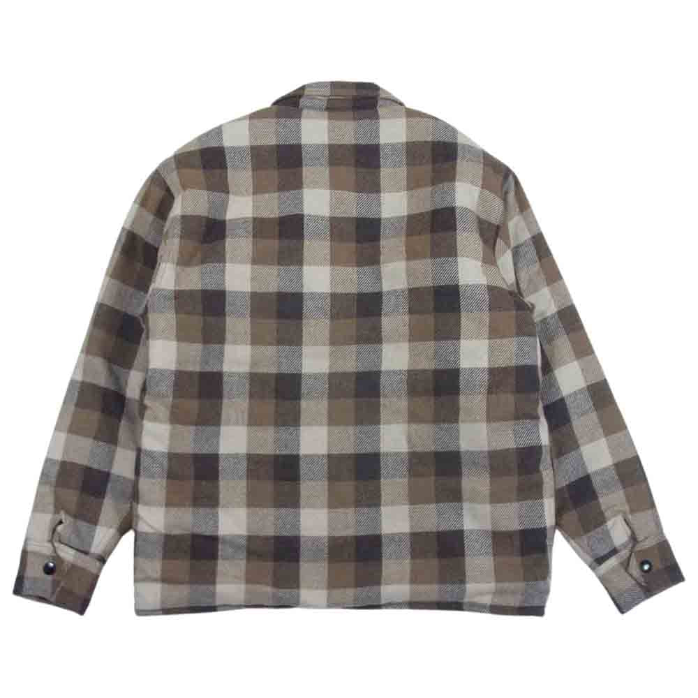 HideandSeek ハイドアンドシーク BOA CHECK CPO SHIRT JACKET ボア シャツ ジャケット ブラウン系 M【美品】【中古】