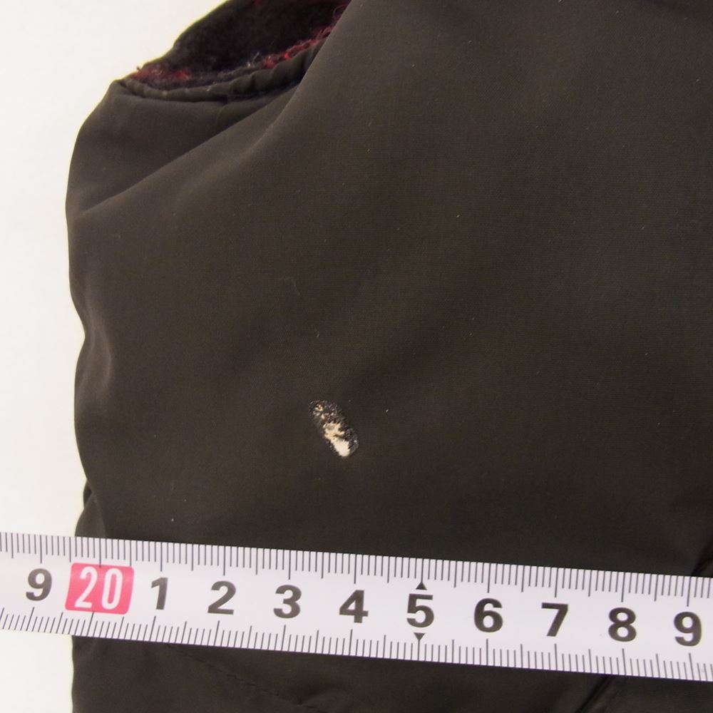 POLO RALPH LAUREN ポロ・ラルフローレン リバーシブル ウール チェック レザー 切替 ダウン ベスト ブラック系 L【中古】