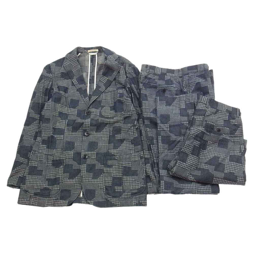 リング ジャケット チェック柄 スーツ ジャケット パンツ ショーツ セット グレー系 42【中古】