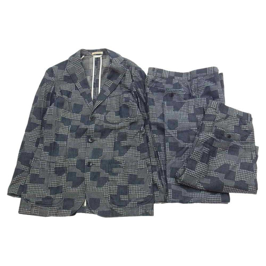 リング ジャケット チェック柄 スーツ ジャケット パンツ ショーツ セット グレー系 42【中古】