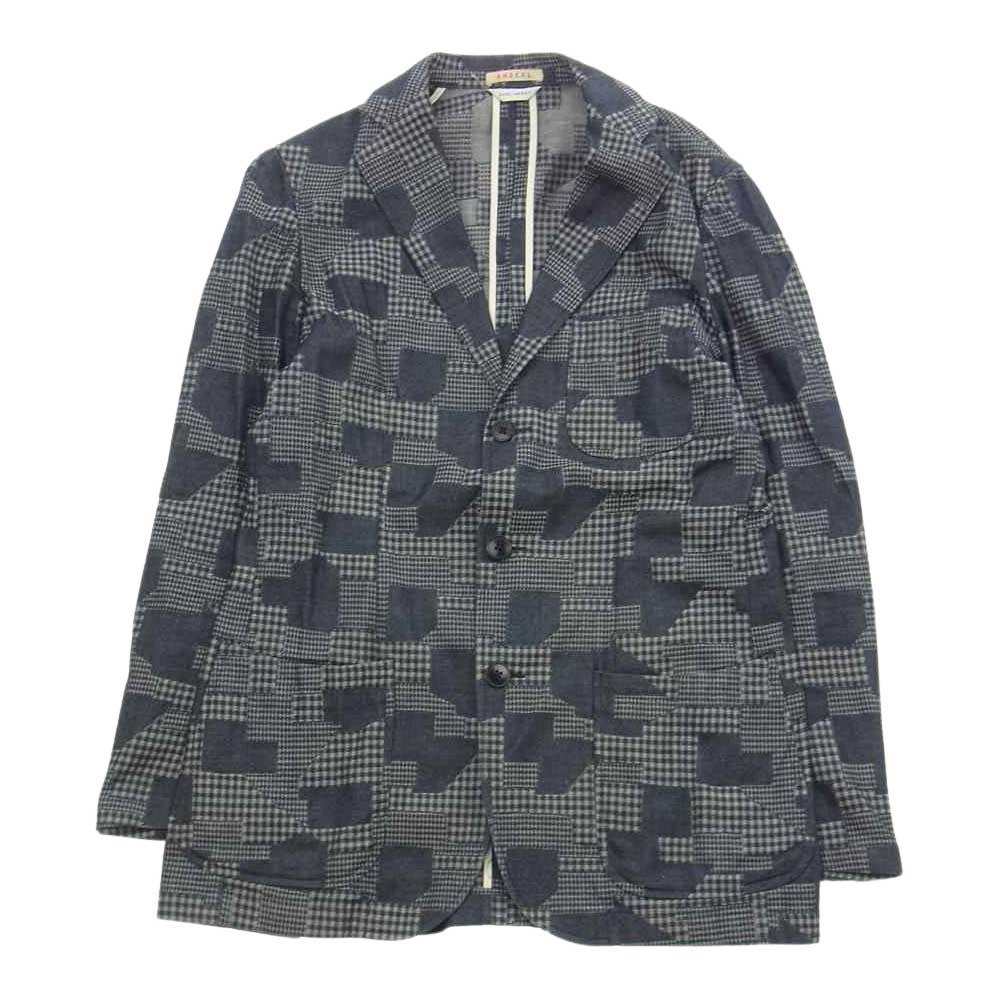 リング ジャケット チェック柄 スーツ ジャケット パンツ ショーツ セット グレー系 42【中古】