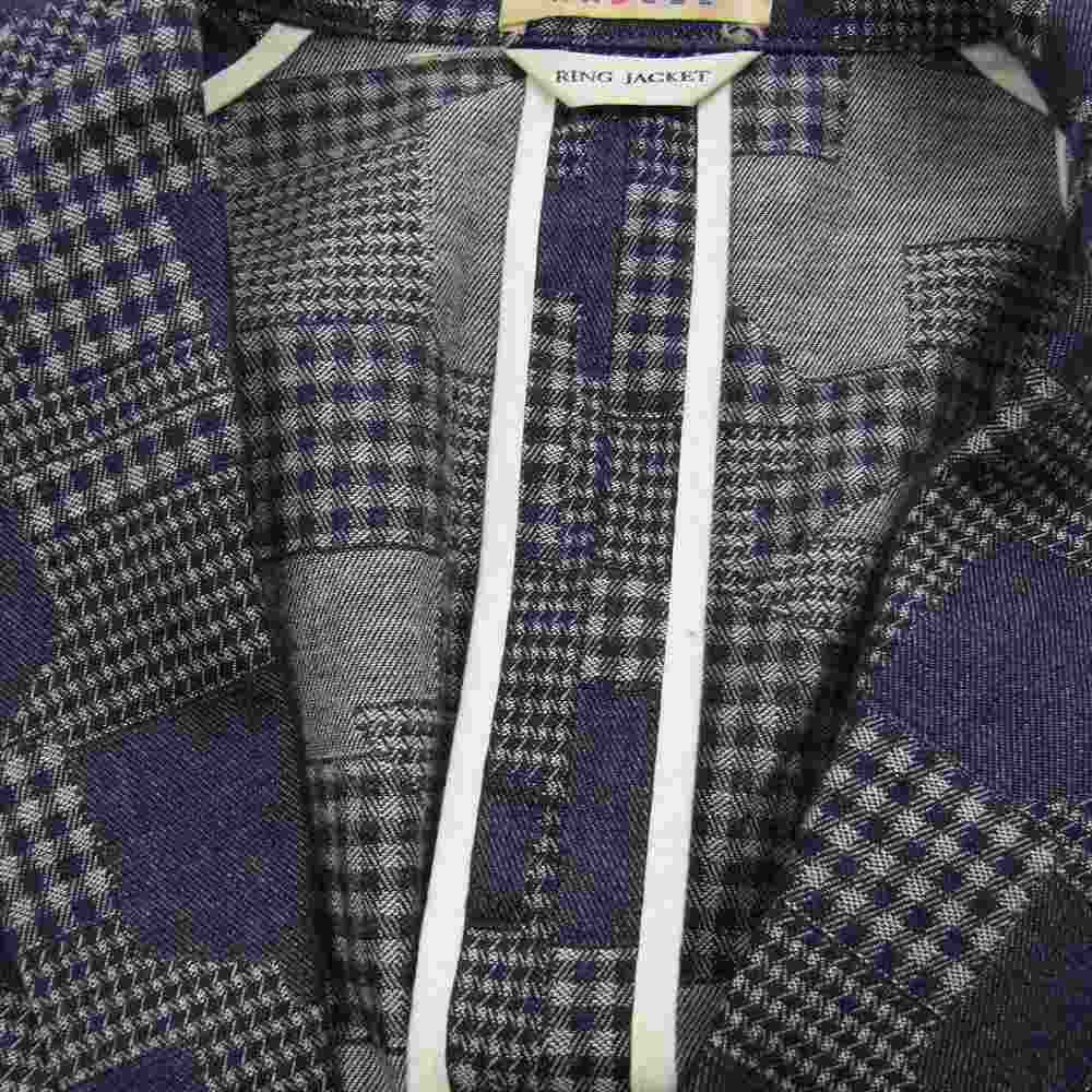 リング ジャケット チェック柄 スーツ ジャケット パンツ ショーツ セット グレー系 42【中古】