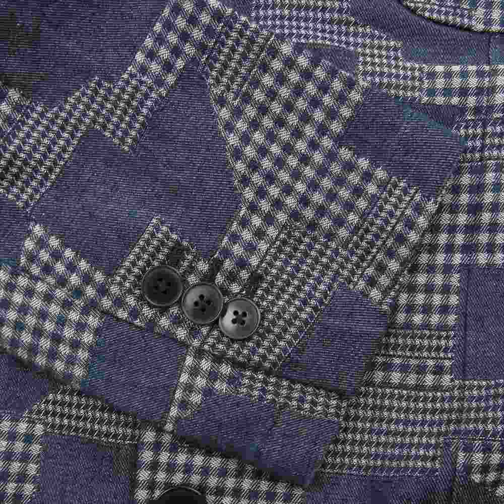 リング ジャケット チェック柄 スーツ ジャケット パンツ ショーツ セット グレー系 42【中古】