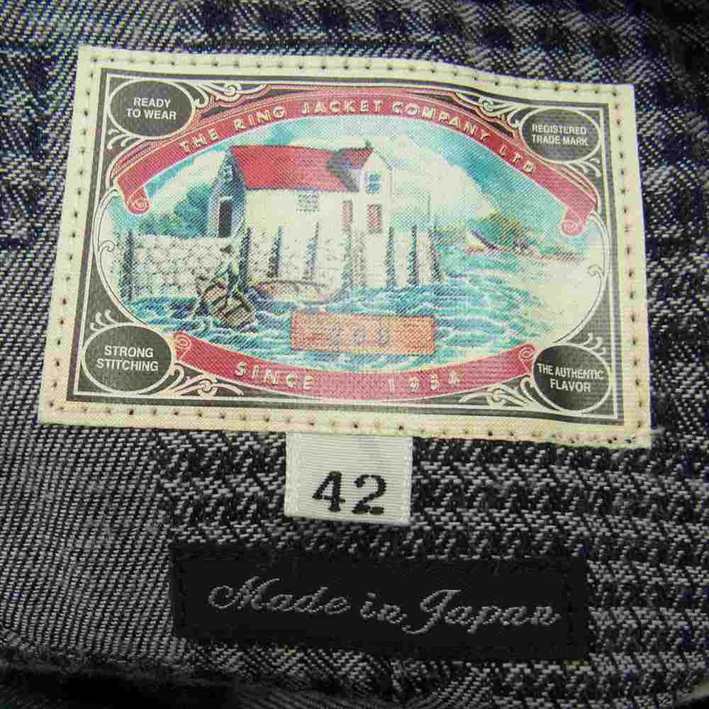 リング ジャケット チェック柄 スーツ ジャケット パンツ ショーツ セット グレー系 42【中古】